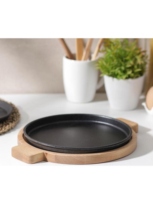 Подставка для сковороды Adelica, 30×24×1,8 см, внутренний диаметр 22 см, берёза