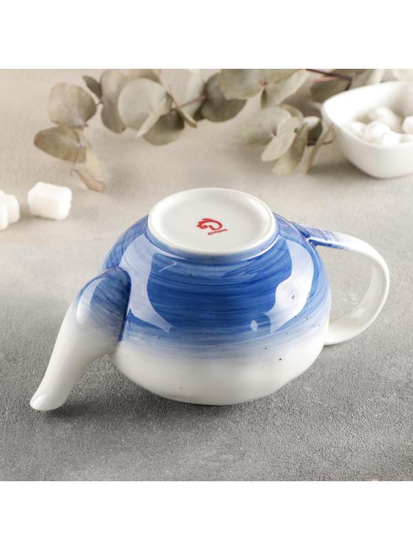 Чайник керамический заварочный Доляна «Космос», 600 мл, цвет синий