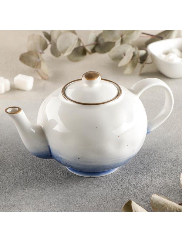 Чайник керамический заварочный Доляна «Космос», 600 мл, цвет синий