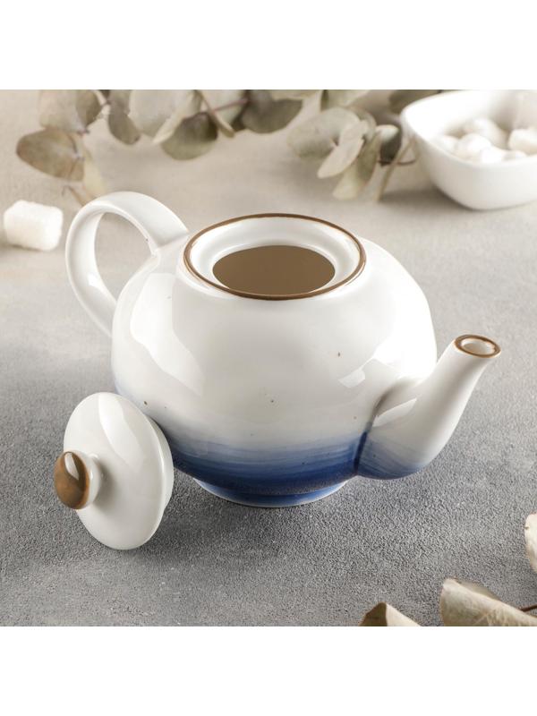 Чайник керамический заварочный Доляна «Космос», 600 мл, цвет синий