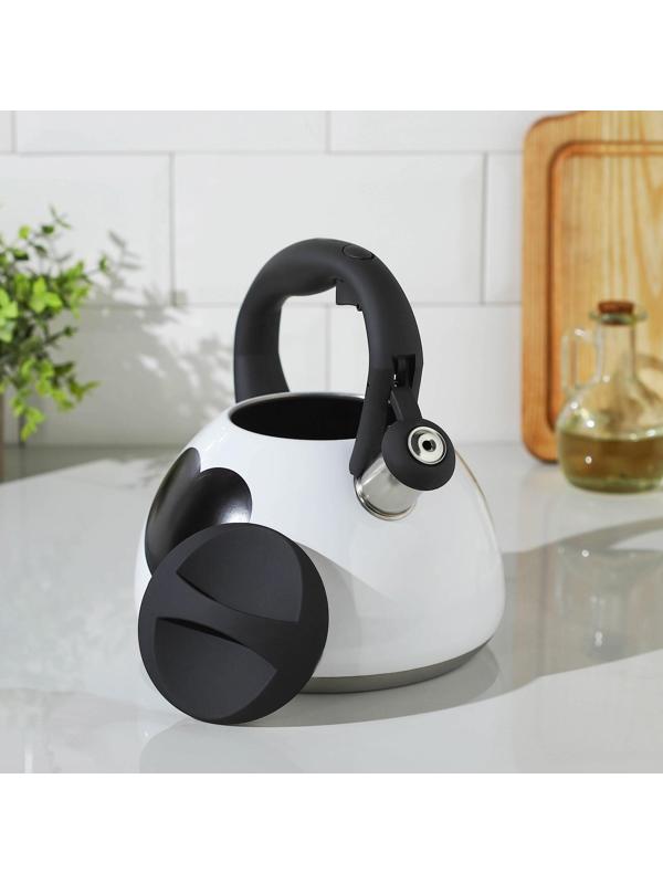 Чайник со свистком из нержавеющей стали Доляна «Сердце», 3 л, с индикатором нагрева