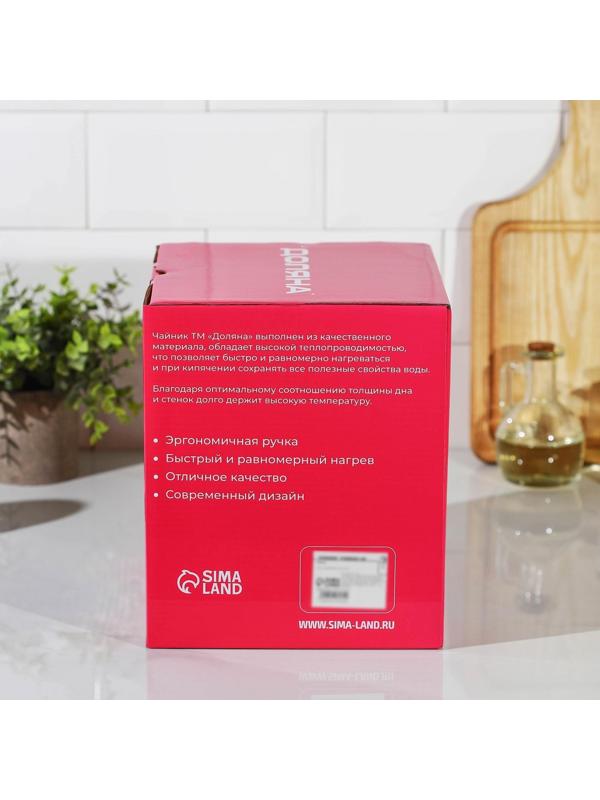 Чайник со свистком из нержавеющей стали Доляна «Лиса», 3 л, с индикатором нагрева