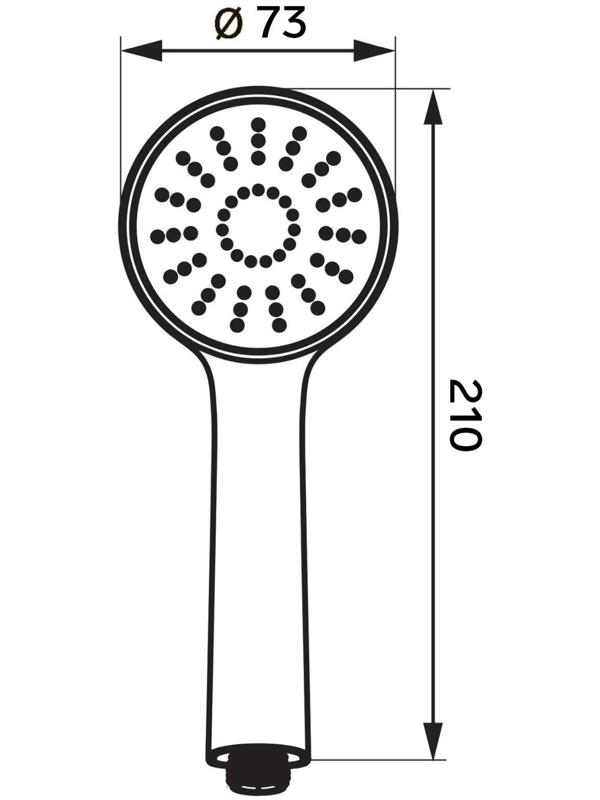 Душевая лейка ZEIN Z0304, 3 режима, d=73 мм, пластик, хром