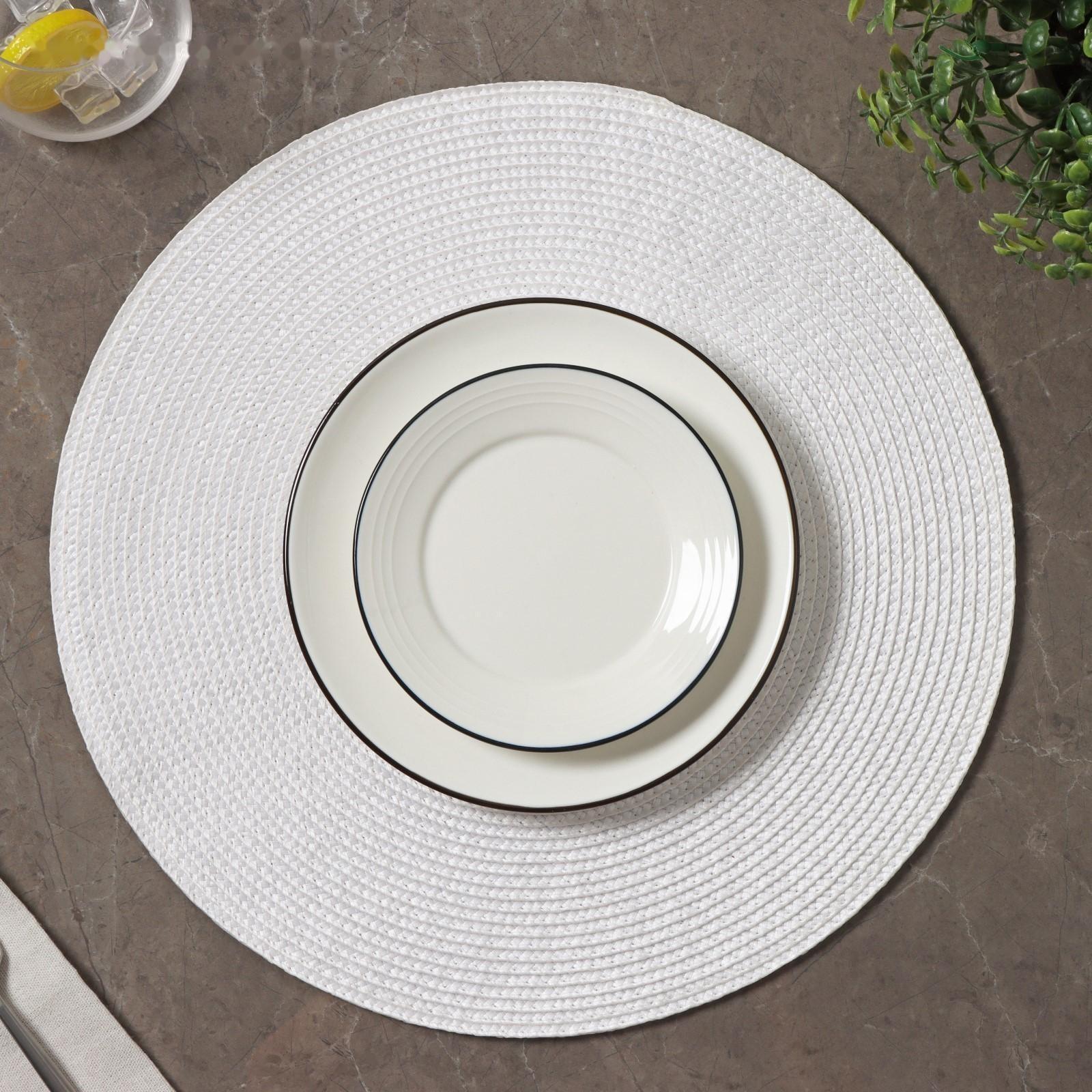 Салфетка сервировочная на стол «Лофт», d=38 см, цвет белый