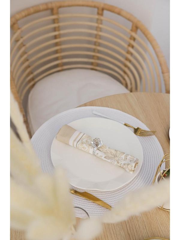 Салфетка сервировочная на стол «Лофт», d=38 см, цвет белый