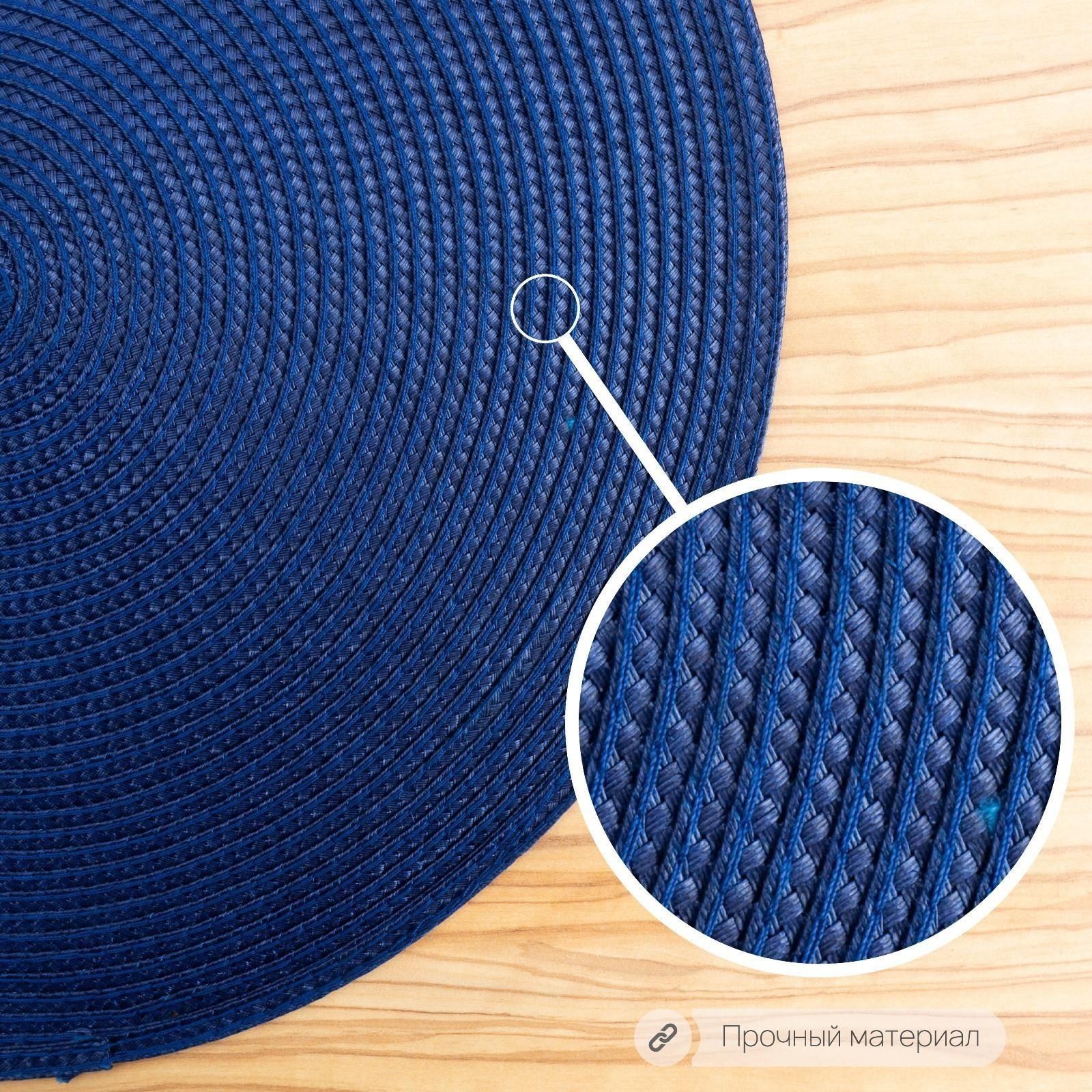 Салфетка сервировочная на стол «Лофт», d=38 см, цвет синий