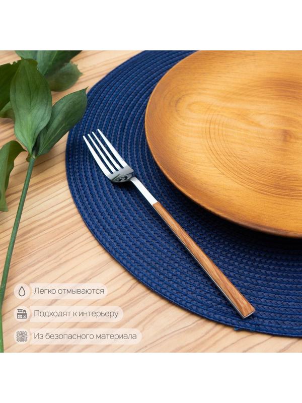 Салфетка сервировочная на стол «Лофт», d=38 см, цвет синий