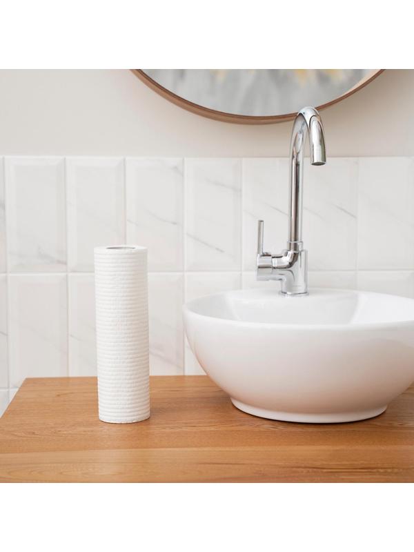 Салфетки универсальные в рулоне Доляна, нетканые, из целлюлозы и полиэстера, 50 шт, 25×25 см, цвет белый