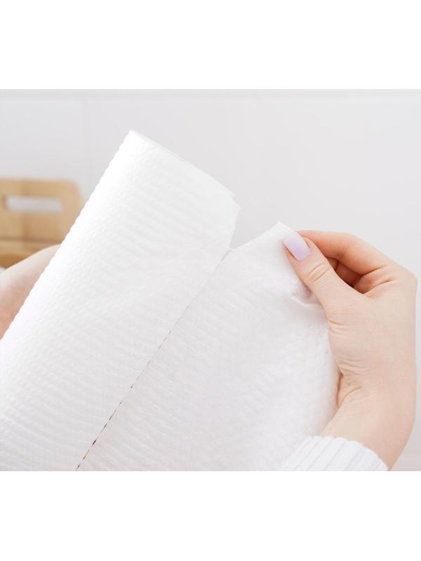 Салфетки универсальные в рулоне Доляна, нетканые, из целлюлозы и полиэстера, 50 шт, 25×25 см, цвет белый