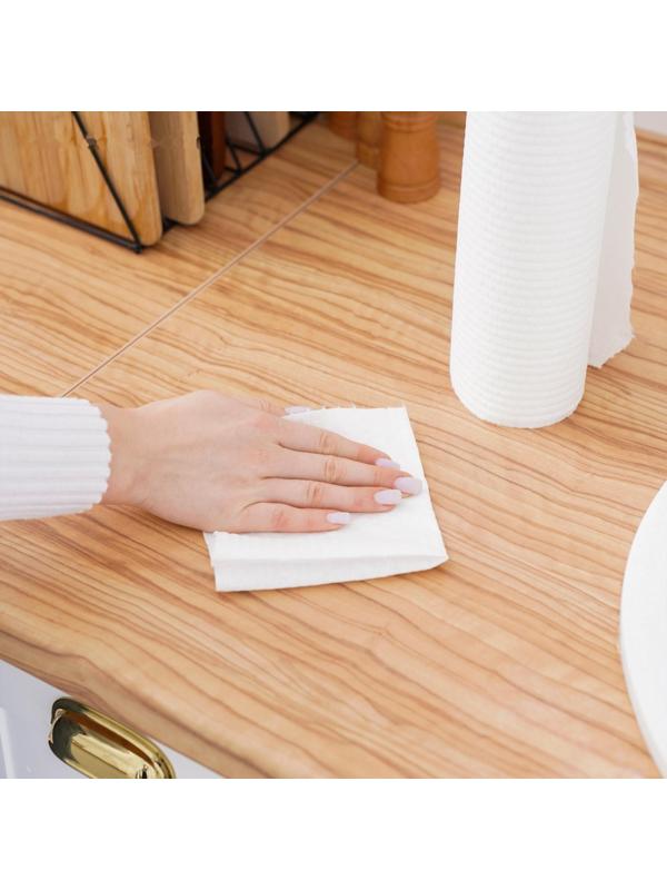 Салфетки универсальные в рулоне Доляна, нетканые, из целлюлозы и полиэстера, 50 шт, 25×25 см, цвет белый