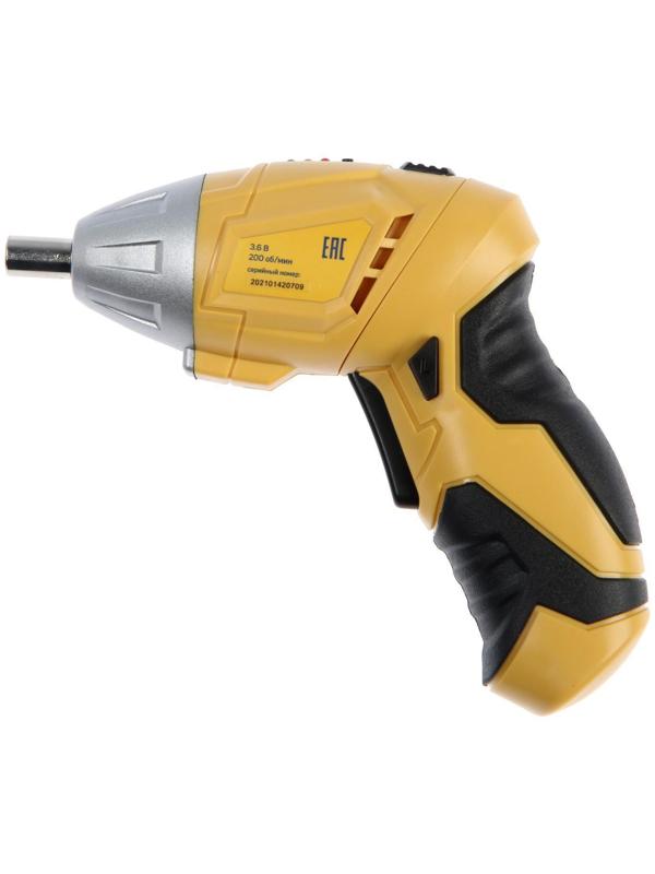 Отвертка ТУНДРА, двухпозиционная рукоятка, подсветка, Li-ion 1300 mAh, 200 об/мин, 3.5 Н*м