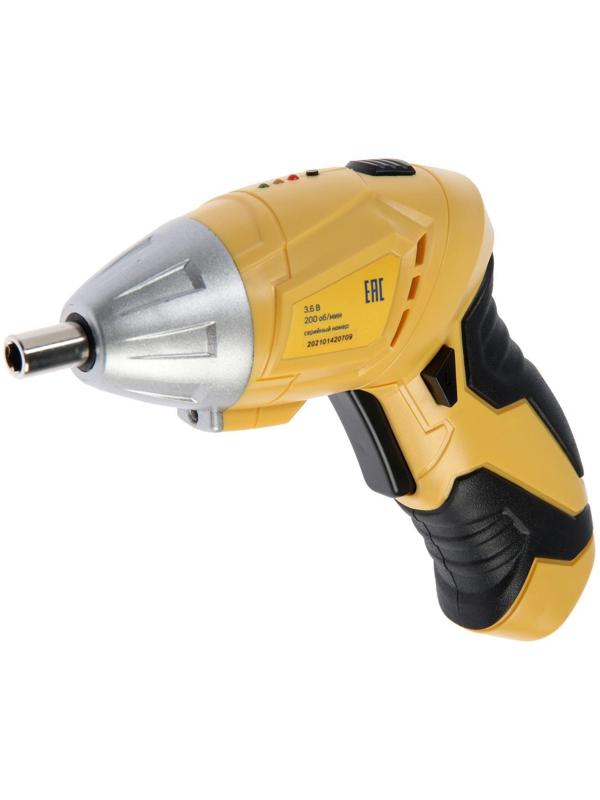 Отвертка ТУНДРА, двухпозиционная рукоятка, подсветка, Li-ion 1300 mAh, 200 об/мин, 3.5 Н*м