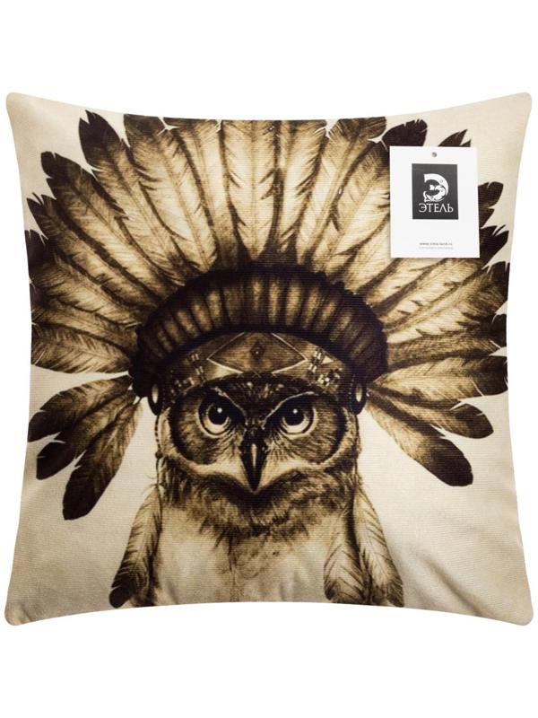 Наволочка декоративная Этель «Сова» 40х40 см, велюр