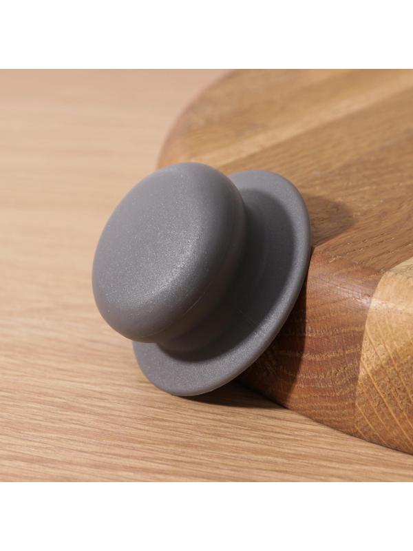 Ручка для крышки на посуда с саморезом, d=6 см, цвет серый