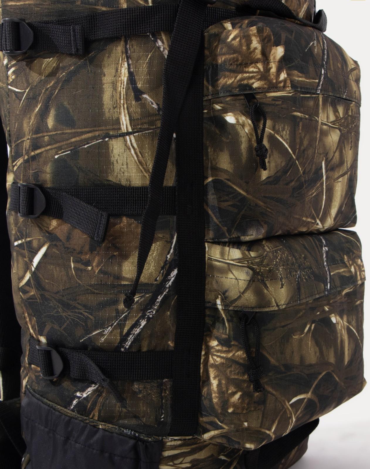 Рюкзак туристический, 80 л, отдел на молнии, 3 наружных кармана, цвет коричневый