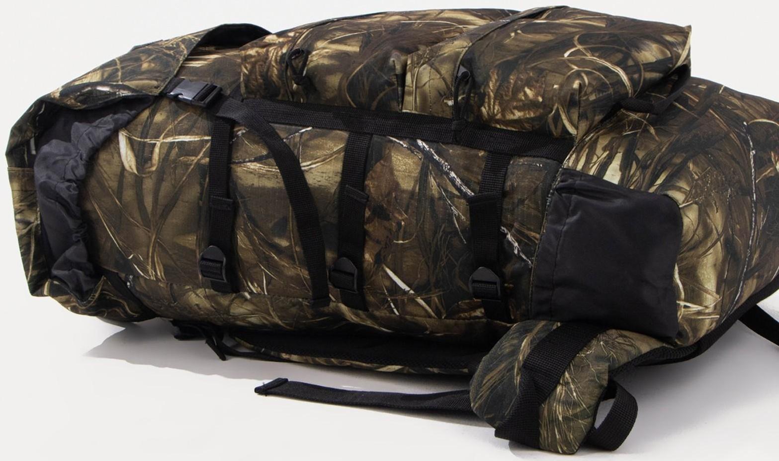 Рюкзак туристический, 80 л, отдел на молнии, 3 наружных кармана, цвет коричневый