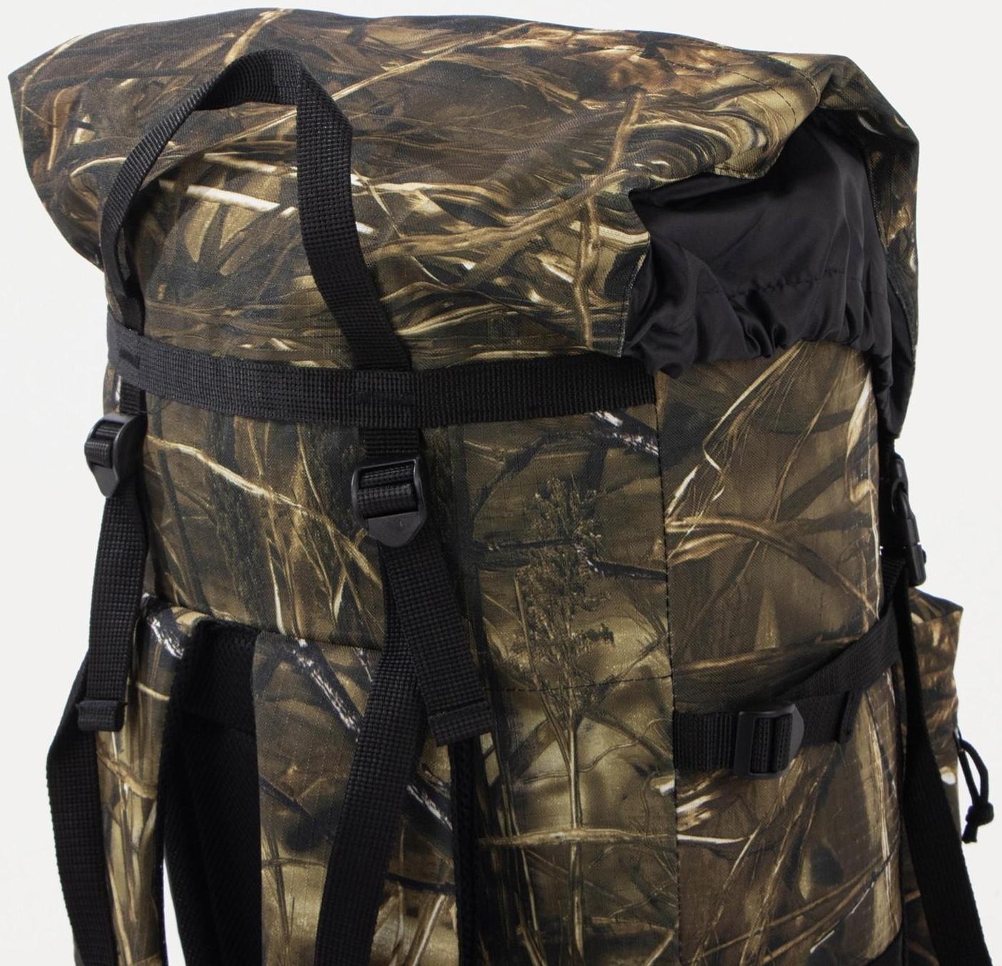 Рюкзак туристический, 80 л, отдел на молнии, 3 наружных кармана, цвет коричневый