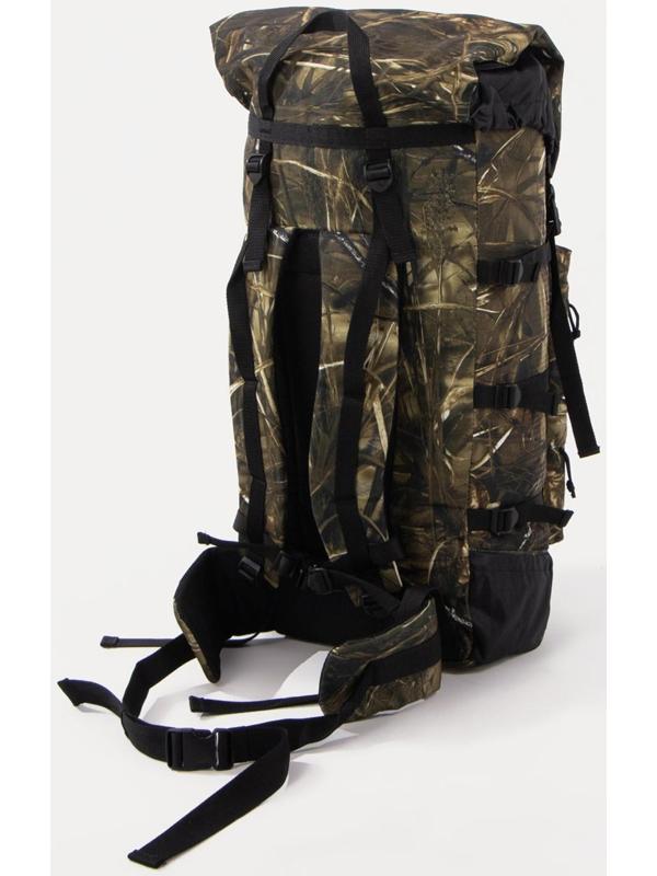 Рюкзак туристический, 80 л, отдел на молнии, 3 наружных кармана, цвет коричневый