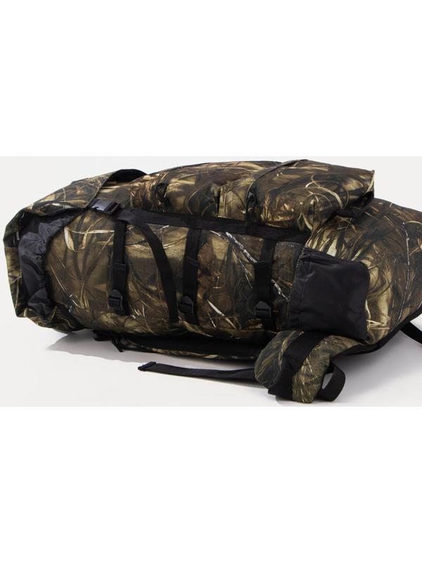 Рюкзак туристический, 80 л, отдел на молнии, 3 наружных кармана, цвет коричневый