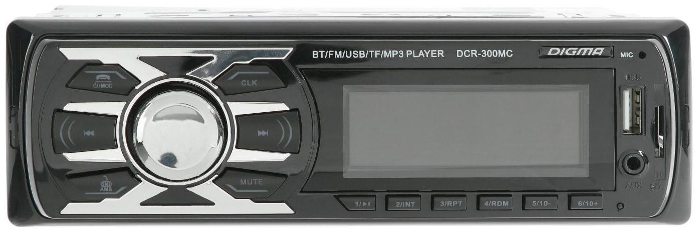 Автомагнитола Digma DCR-300MC 1DIN, 4 x 45 Вт, Bluetooth, USB, SD, AUX
