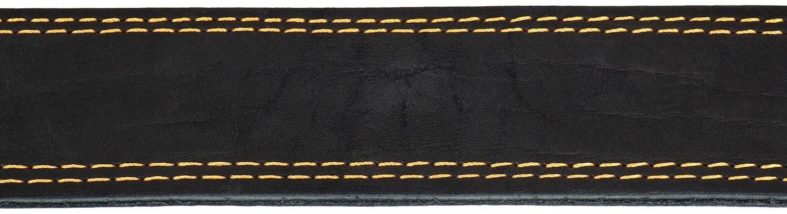 Ошейник кожаный двухслойный, 85 х 4.5 см,  ОШ 50-70 см, чёрный