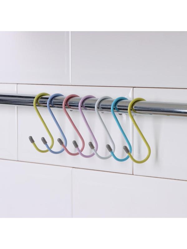 Набор крючков для рейлинга, 7 см, d=2,5 см, 7 шт, цвет МИКС