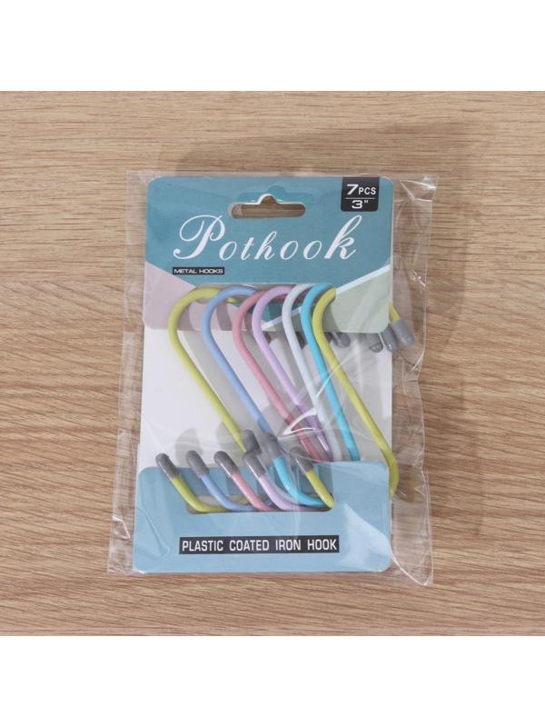 Набор крючков для рейлинга, 7 см, d=2,5 см, 7 шт, цвет МИКС