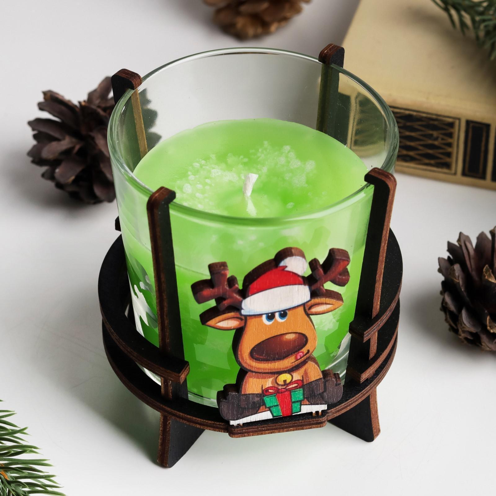 Свеча ароматическая в стакане на подставке 