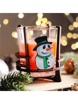 Свеча ароматическая в стакане на подставке 