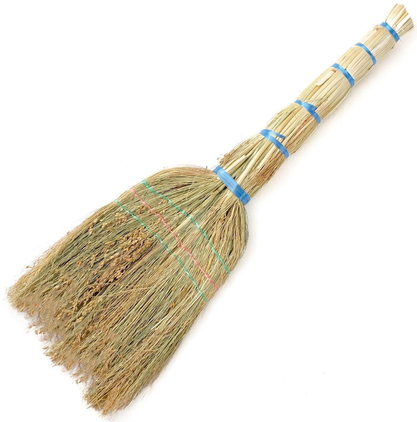 Веник узбекский из сорго 3х-прошивной малый, 75-80 см, ручная работа