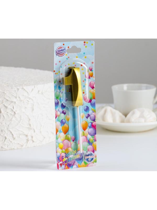 Свеча в торт на шпажке «‎Грань», цифра 