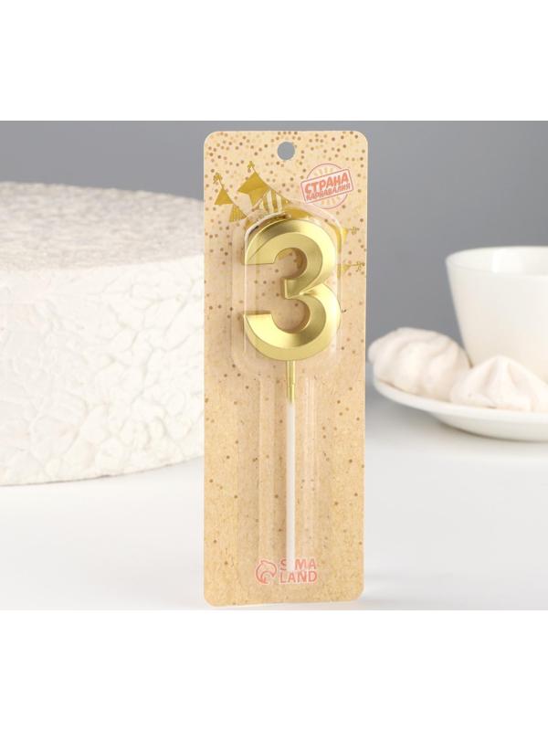 Свеча в торт на шпажке «‎Грань», цифра 