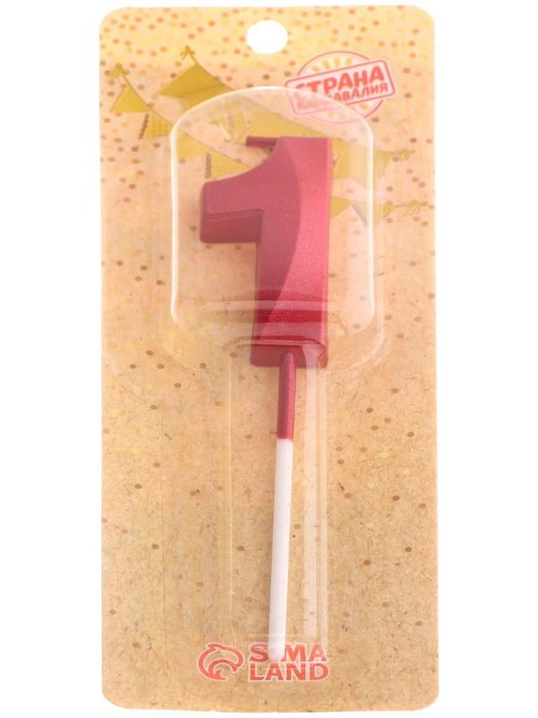 Свеча в торт на шпажке «‎Грань», цифра 