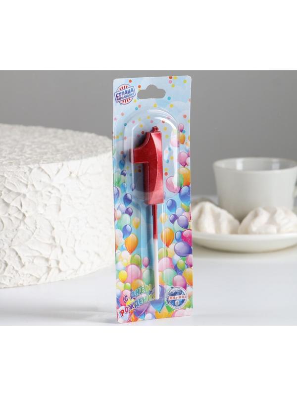 Свеча в торт на шпажке «‎Грань», цифра 