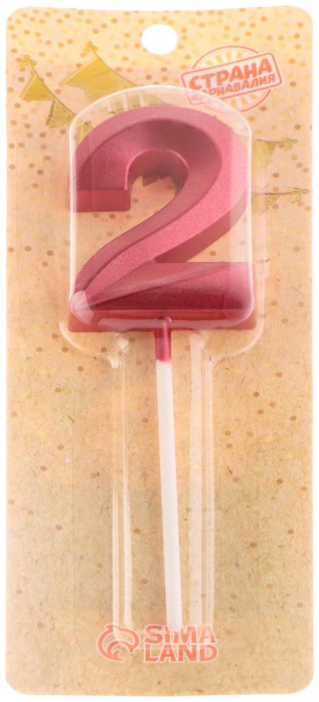 Свеча в торт на шпажке «‎Грань», цифра 