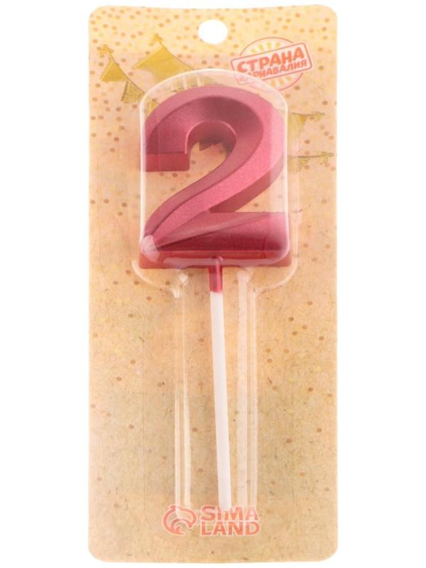 Свеча в торт на шпажке «‎Грань», цифра 