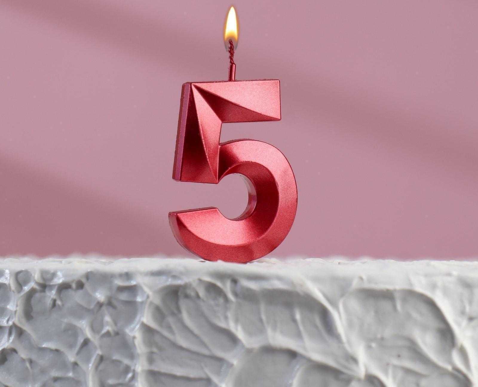 Свеча в торт на шпажке «‎Грань», цифра 