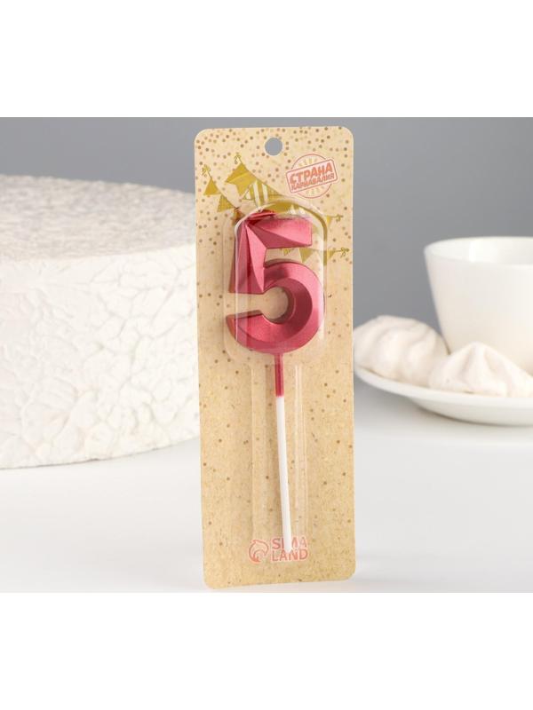 Свеча в торт на шпажке «‎Грань», цифра 