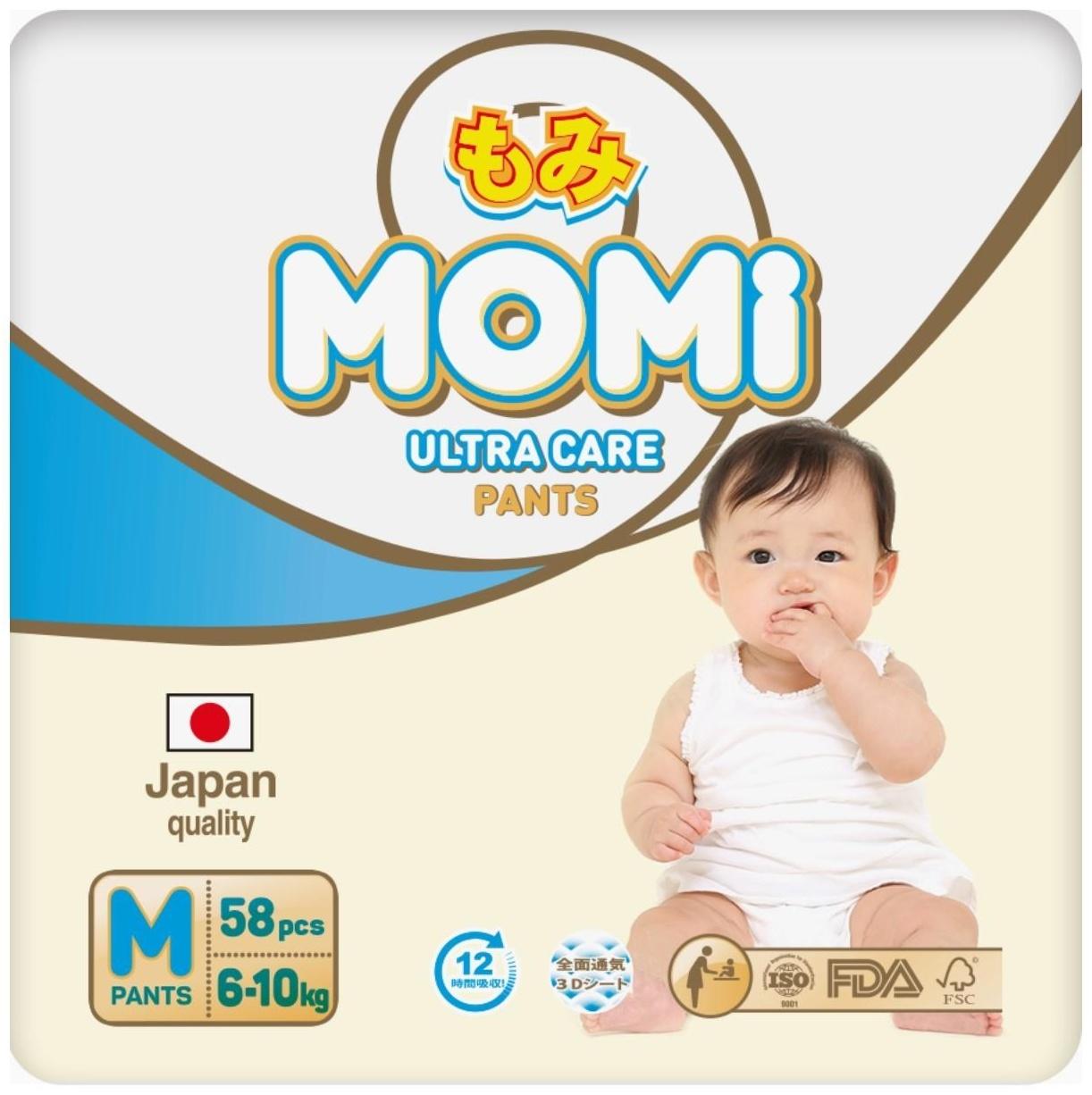 Подгузники-трусики MOMI Ultra Care, M (6-10 кг), 58 шт