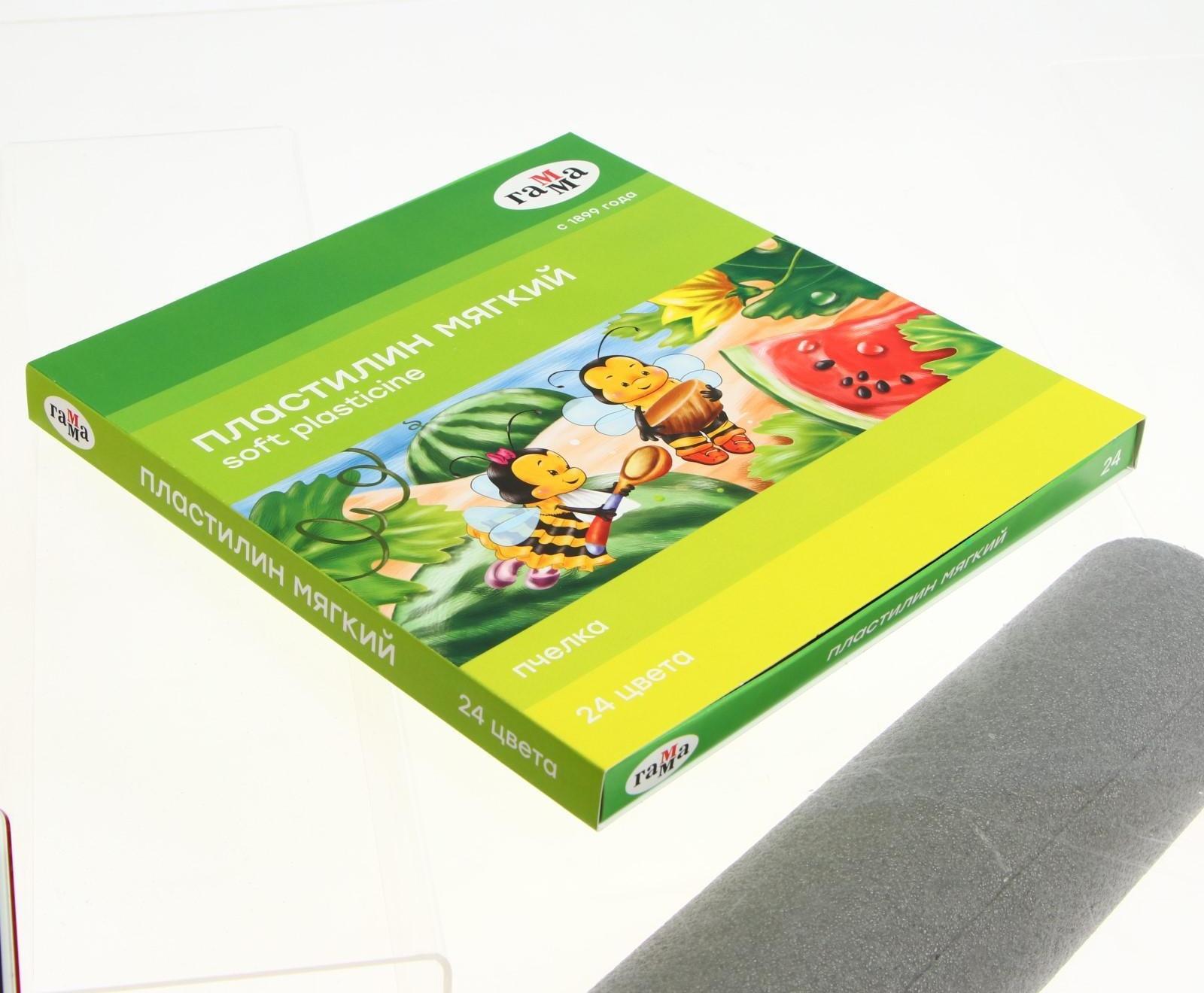 Пластилин мягкий (восковой), 24 цветов, 360 г, Гамма 