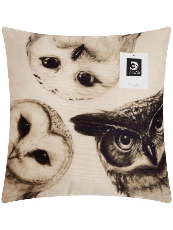 Наволочка декоративная Этель «Совы» 40х40 см, велюр