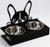 Набор из 2 металлических мисок, на подставке D-14 х 5 см, 2 х 500 мл, чёрный