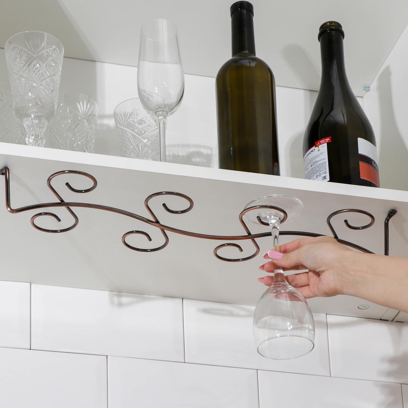 Сушилка для бокалов на 8 предметов Доляна, 5,5×46×14 см