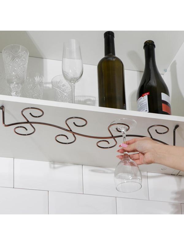 Сушилка для бокалов на 8 предметов Доляна, 5,5×46×14 см