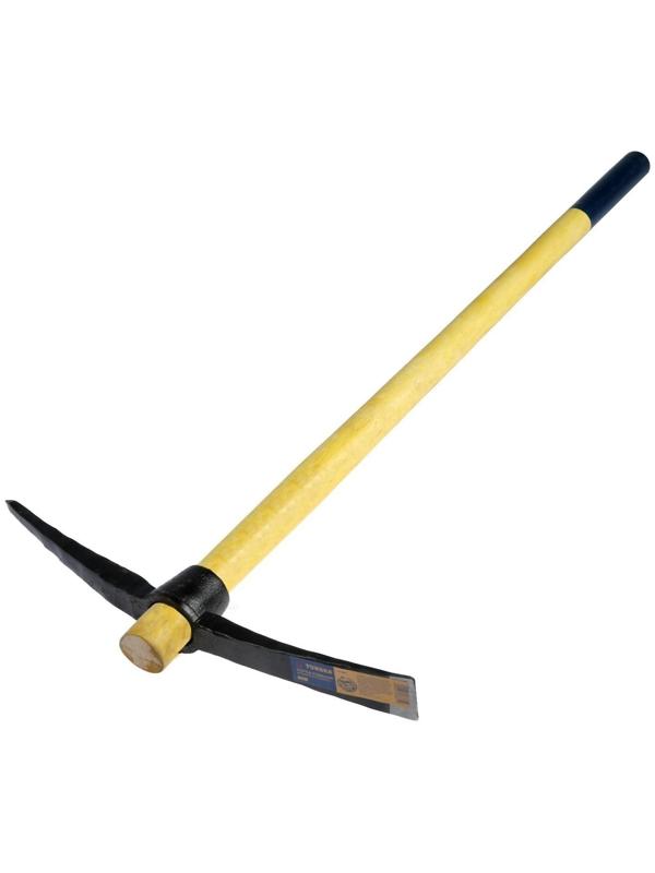 Кирка ТУНДРА, кованая, деревянная рукоятка 900 мм, 1500 г