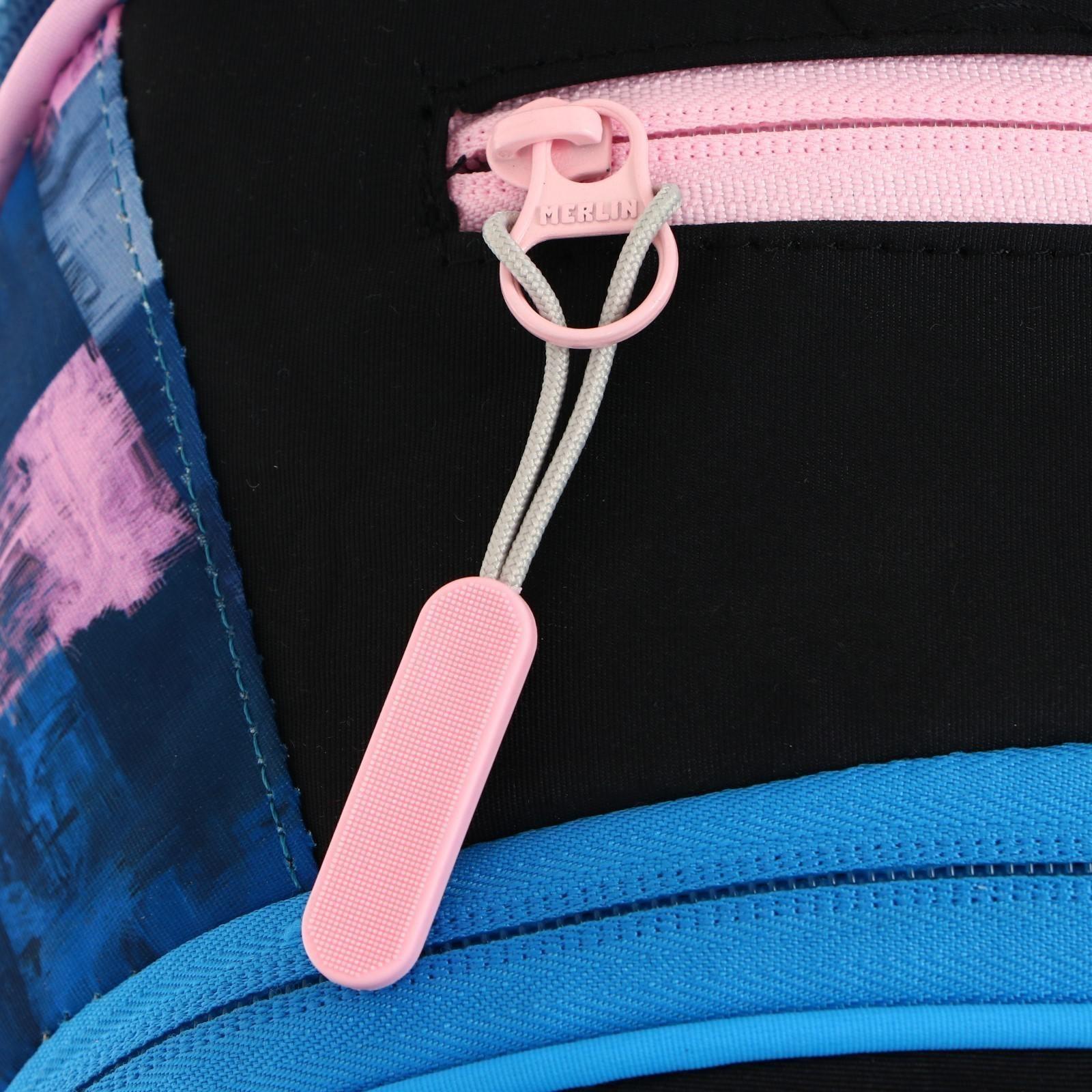Рюкзак молодежный 43 х 29 х 15 см, эргономичная спинка, Merlin GL2020, NYC, чёрный/синий/розовый 21-GL2020-2