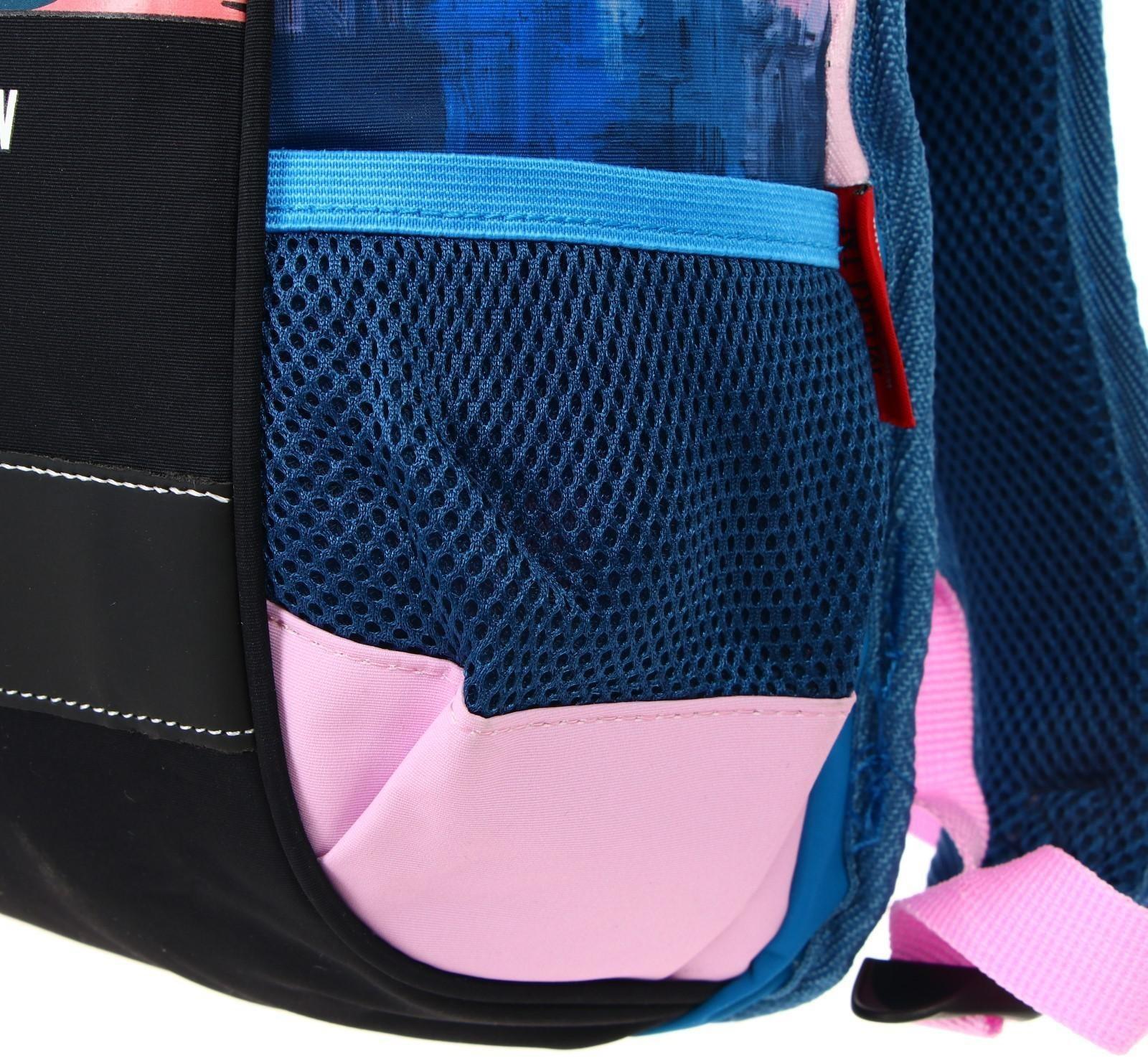 Рюкзак молодежный 43 х 29 х 15 см, эргономичная спинка, Merlin GL2020, NYC, чёрный/синий/розовый 21-GL2020-2