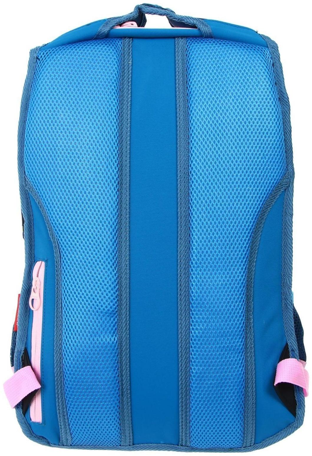 Рюкзак молодежный 43 х 29 х 15 см, эргономичная спинка, Merlin GL2020, NYC, чёрный/синий/розовый 21-GL2020-2