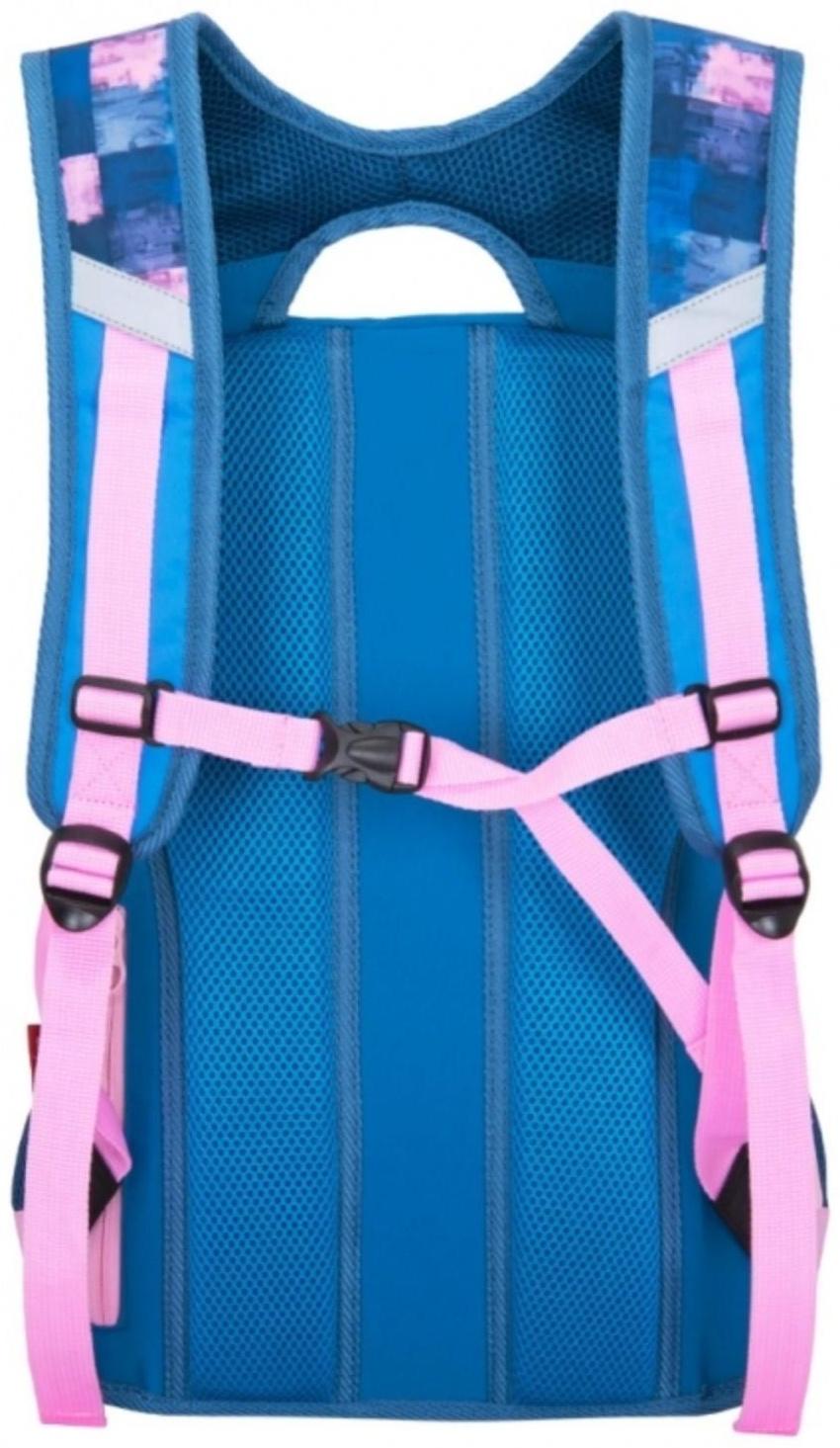 Рюкзак молодежный 43 х 29 х 15 см, эргономичная спинка, Merlin GL2020, NYC, чёрный/синий/розовый 21-GL2020-2