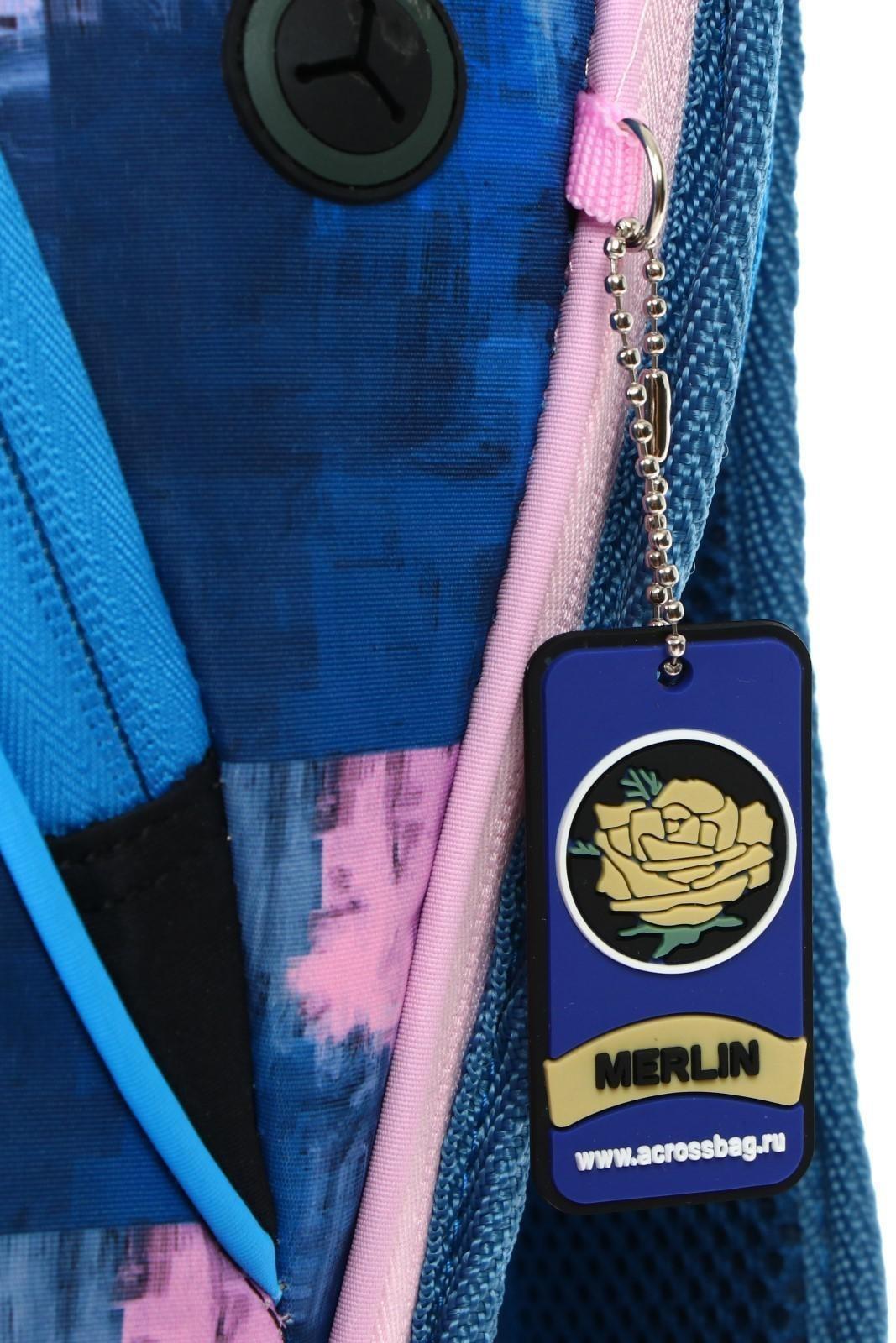 Рюкзак молодежный 43 х 29 х 15 см, эргономичная спинка, Merlin GL2020, NYC, чёрный/синий/розовый 21-GL2020-2